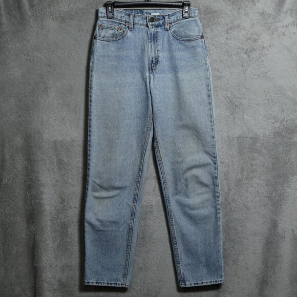 Vintage Levis Jeans Womens 5 M Blue Comfort Fit Tapered Denim 90s USA Made - Picture 1 of 16